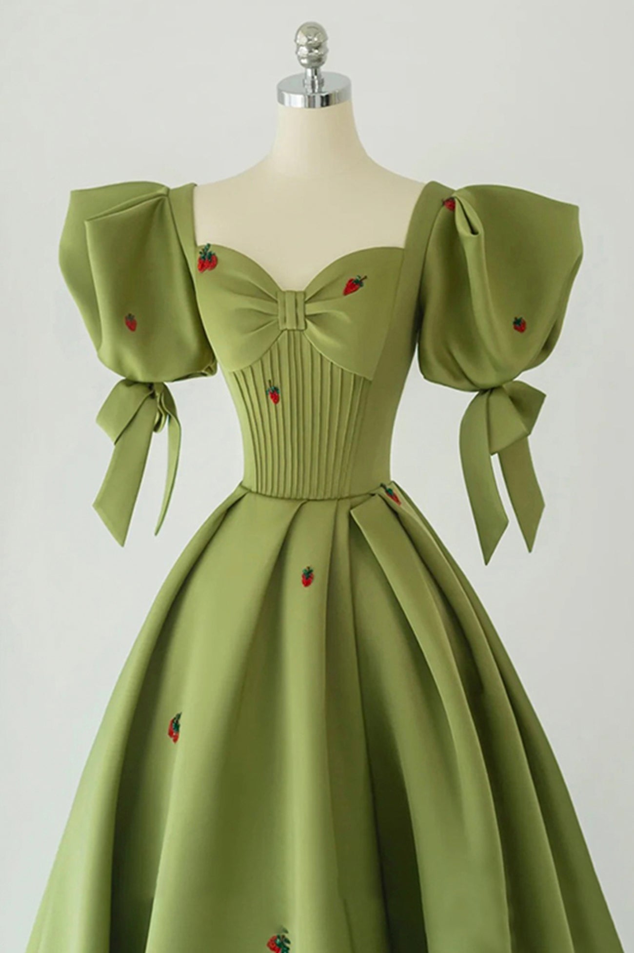 Cute strawberry long prom dress green ...